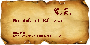 Menyhért Rózsa névjegykártya